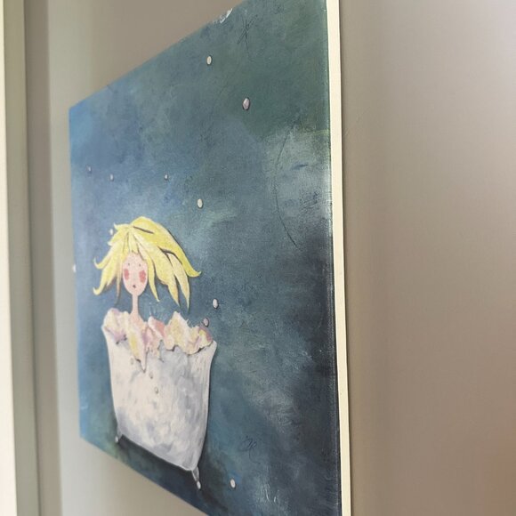 Canvas Print Girl in Bath 16 x16 - Picture 3 of 3